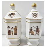 Vintage Porcelain Neoclassical Lidded Jars (Lot of 2)