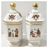 Vintage Porcelain Neoclassical Lidded Jars (Lot of 2)