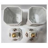 Vintage Porcelain Neoclassical Lidded Jars (Lot of 2)