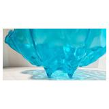 Lucite Clam Shell Bowl - Mid Century Modern Turquoise