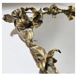 Vintage Hollywood Regency Gold Leaf Trim Mirrored Tray
