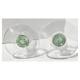 Towang Hand Painted Ceramics Plates (Set of 2) & Green Glass Egg Cups