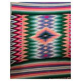 Vintage Turkish Vibrant Color Kilim Hand-Woven Rug or Wall Tapestry