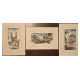 Simada Vintage Serigraph Art Prints - Set of 3 Montreal Scenes: Jacques-Cartier, L