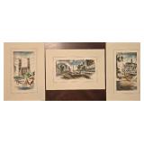 Simada Vintage Serigraph Art Prints - Set of 3 Montreal Scenes: Jacques-Cartier, L