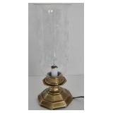 Vintage STIFFEL Glass Hurricane Lamp with Brass Base