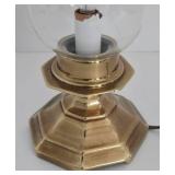 Vintage STIFFEL Glass Hurricane Lamp with Brass Base