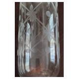 Vintage STIFFEL Glass Hurricane Lamp with Brass Base