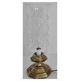 Vintage STIFFEL Glass Hurricane Lamp with Brass Base