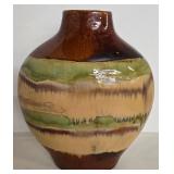 Vintage Mid Century Drip Glaze Stoneware Pottery Vase