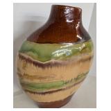 Vintage Mid Century Drip Glaze Stoneware Pottery Vase