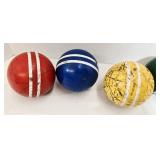 Vintage Croquet Balls - 6-Ball Set - Game Room Display or Replacement Balls