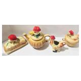 Regal Old McDonald 4-Piece Serving Set - Tea Pot & Sugar Bowl & Covered Butter Dish & Creamer