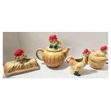 Regal Old McDonald 4-Piece Serving Set - Tea Pot & Sugar Bowl & Covered Butter Dish & Creamer