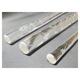 Lot of 3 Glass Rods of Varying Lengths - Signed