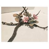 Metal Branch with Enamel Butterfly & Flowers - Copper Bookends with Bible Verses