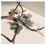 Metal Branch with Enamel Butterfly & Flowers - Copper Bookends with Bible Verses