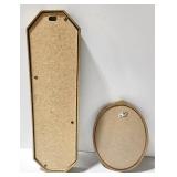 HOMCO Vintage Gold MCM Framed Mirror & Vintage Baroque Oval Mirror