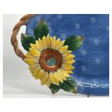 Fitz & Floyd Essentials Sunflower Ceramic Tray - 18 x 12 in