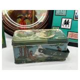 Vintage Lot of GIRL SCOUTS Memorabilia Including Stamps, Plate & Tins