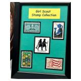 Vintage Lot of GIRL SCOUTS Memorabilia Including Stamps, Plate & Tins