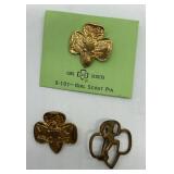 Vintage Lot of Girl Scout Memorabilia Including Kutmaster Utica NY USA Folding Knife, Girl Scout Pins & Patches