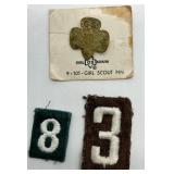 Vintage Lot of Girl Scout Memorabilia Including Kutmaster Utica NY USA Folding Knife, Girl Scout Pins & Patches