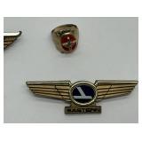 Northwest Orient & Eastern Airlines & More Aviator Pin Collection Plus an aviator Ring