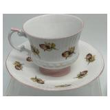 4 Sets Vintage Tea Cups & Saucers - Floral, Fruit & Sweet Violet Patterns