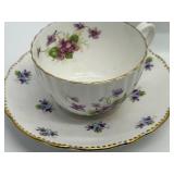 4 Sets Vintage Tea Cups & Saucers - Floral, Fruit & Sweet Violet Patterns