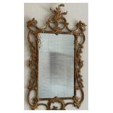 Vintage Italian-Made Rococo Gilt Wall Mirror With Ornate Floral Frame