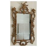 Vintage Italian-Made Rococo Gilt Wall Mirror With Ornate Floral Frame