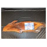 Live-Edge Hardwood Slab with Built-In Photo Frame & Display Stand