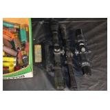 Rifle Scope with Mounts - Assorted Shotgun Shells, Ammo Box & Totes