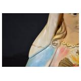 Sacred Heart Devotional Figurines Set - 3 Large Statues with Bases & Mary