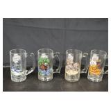 Schmidt Beer Collector Series II Glass Mugs - Lot of 4