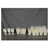 Crystal Cut Glassware Set - Stemware, Tumblers & Cordial Glasses