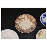 Assorted Floral China Plates & Bowls - Occupied Japan Marks, Cream & Blue Patterns