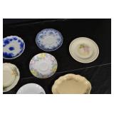 Assorted Floral China Plates & Bowls - Occupied Japan Marks, Cream & Blue Patterns
