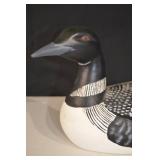 Mallard Duck Decoy With Duckling On Back - Wooden Carved Folk Art Sculpture