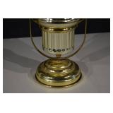 Antique Brass Oil Lamp with Glass Chimney - Kerosene Hurricane Lamp Decor