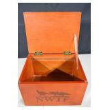 NWTF Keepsake Box - Embossed Lid, Orange Interior Wood Jewelry Box