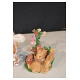 Easter Bunny Figurines Set - 5-Piece Decorative Display