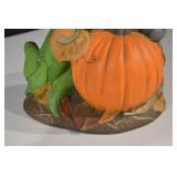 Pumpkin with Mice Figurine - Whimsical Autumn Decor Sculpture
