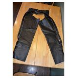 Diamond Plate Buffalo Leather Chaps - Size M - Motorcycle Gear