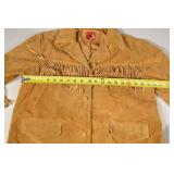 Tan Suede Fringe Jacket with Front Pockets - Western Style