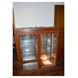 Wood Display Cabinet with Glass Front - 2 Doors, Glass Shelves