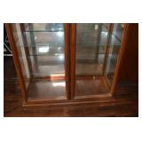 Wood Display Cabinet with Glass Front - 2 Doors, Glass Shelves