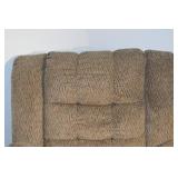 Recliner Chair - Brown Fabric Upholstery, Cushioned Back & Padded Armrests