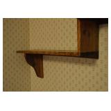 Wood Wall Shelf - Two-Tier With Brackets (Vintage Dark Wood)
